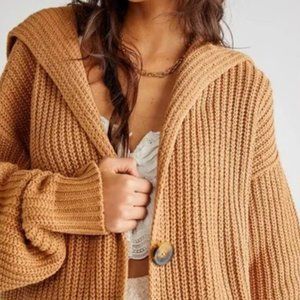 Free People Swim Too Deep Cardi in Camel